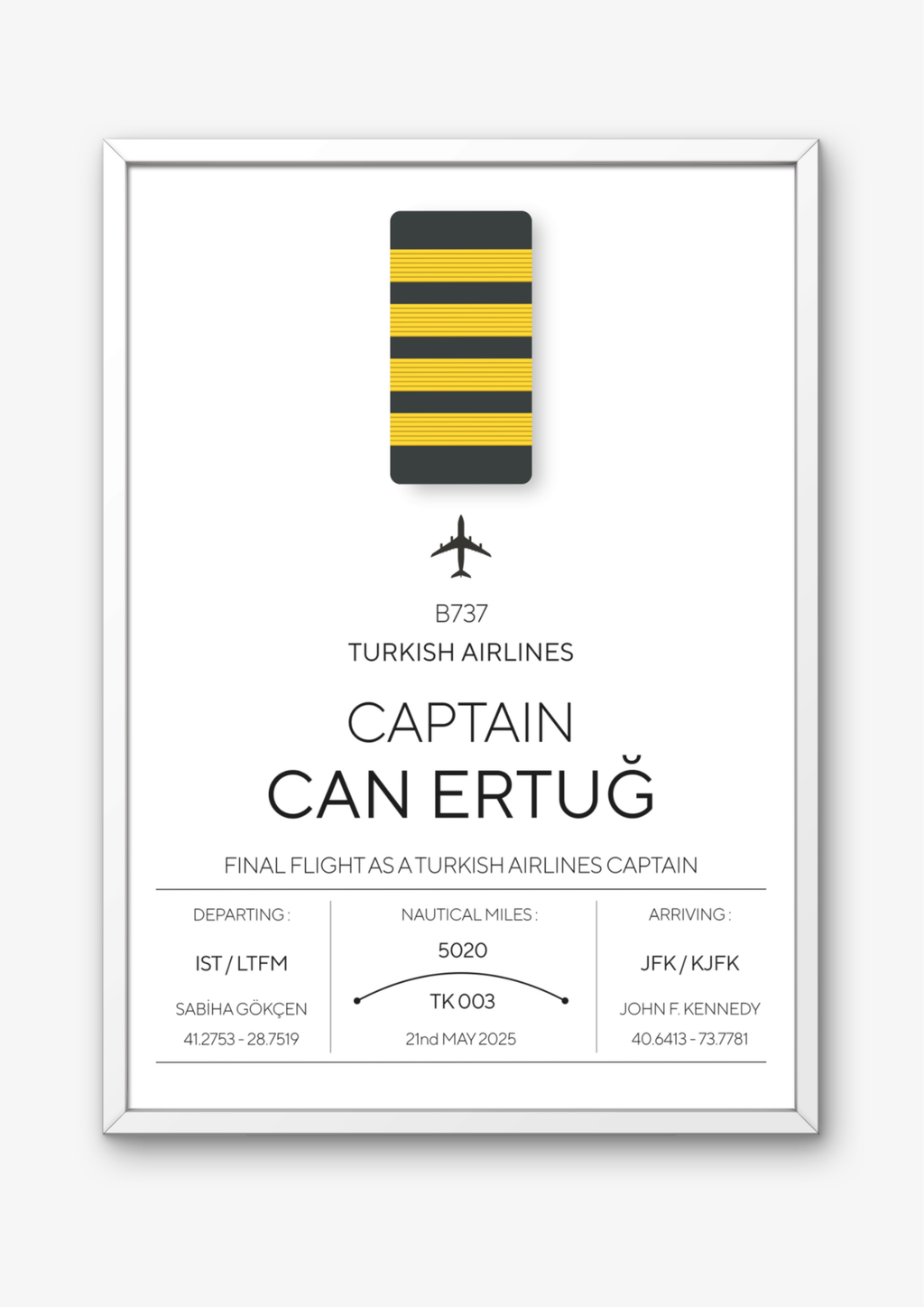 Kişiselleştirilebilir Kaptan Pilot Posteri - Pilot Posterleri No.2