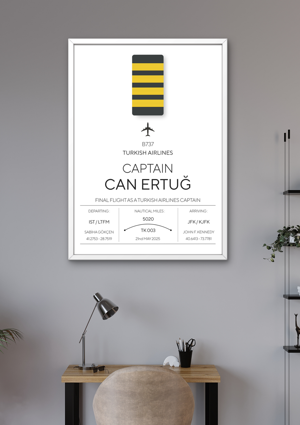 Kişiselleştirilebilir Kaptan Pilot Posteri - Pilot Posterleri No.2