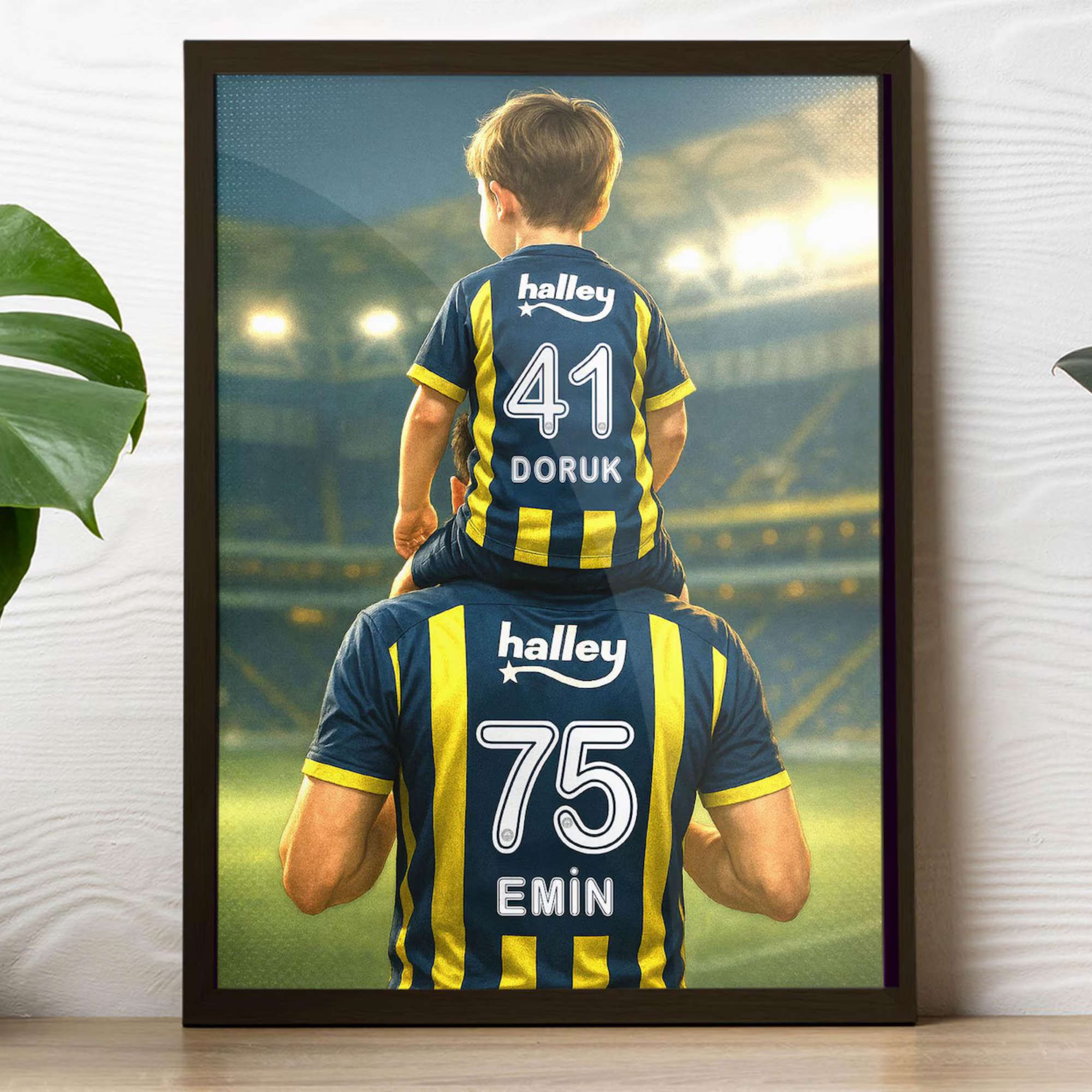 Kişiselleştirilebilir Baba Oğul Fenerbahçe Posteri - Forma Posterleri No.2