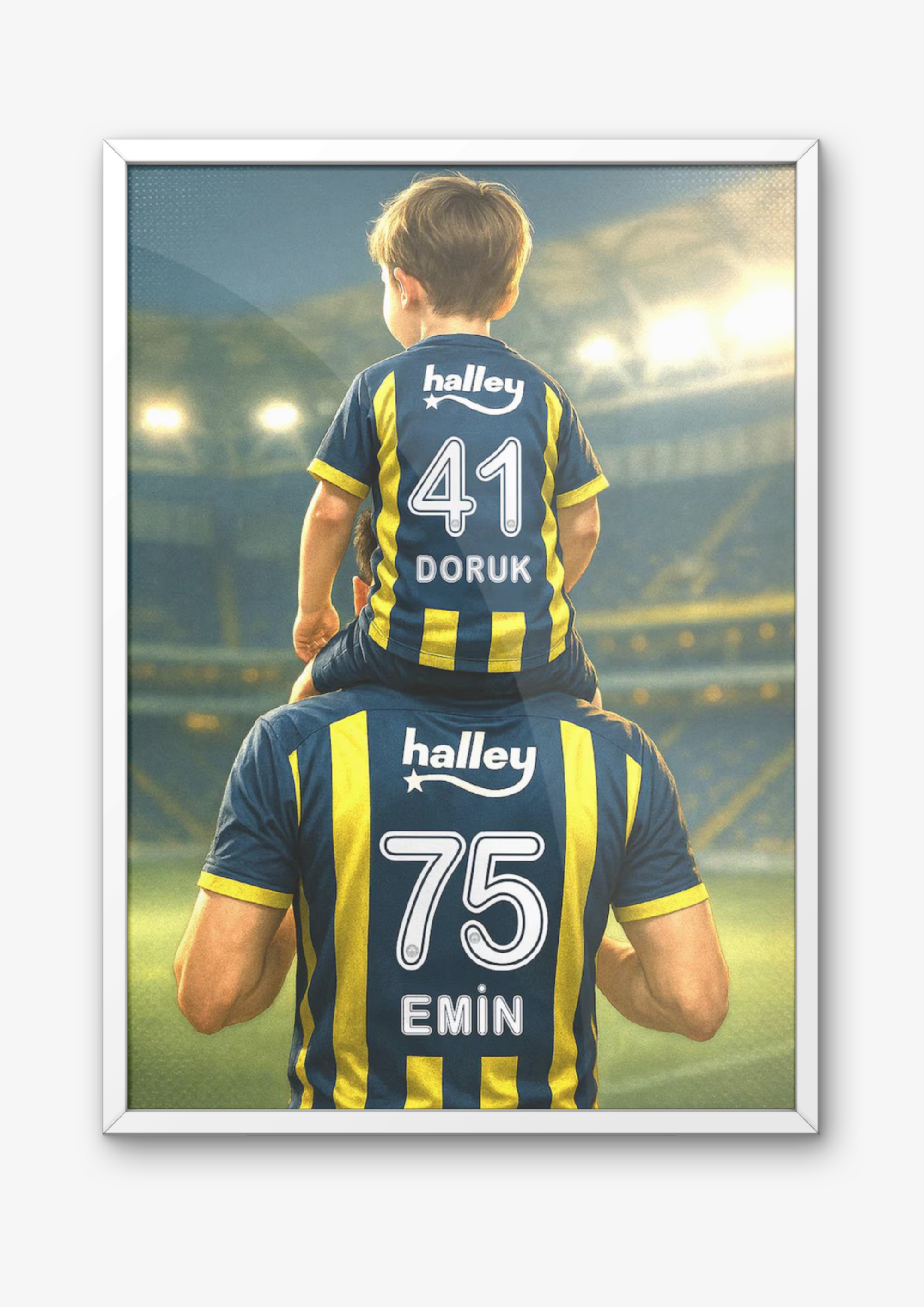 Kişiselleştirilebilir Baba Oğul Fenerbahçe Posteri - Forma Posterleri No.2
