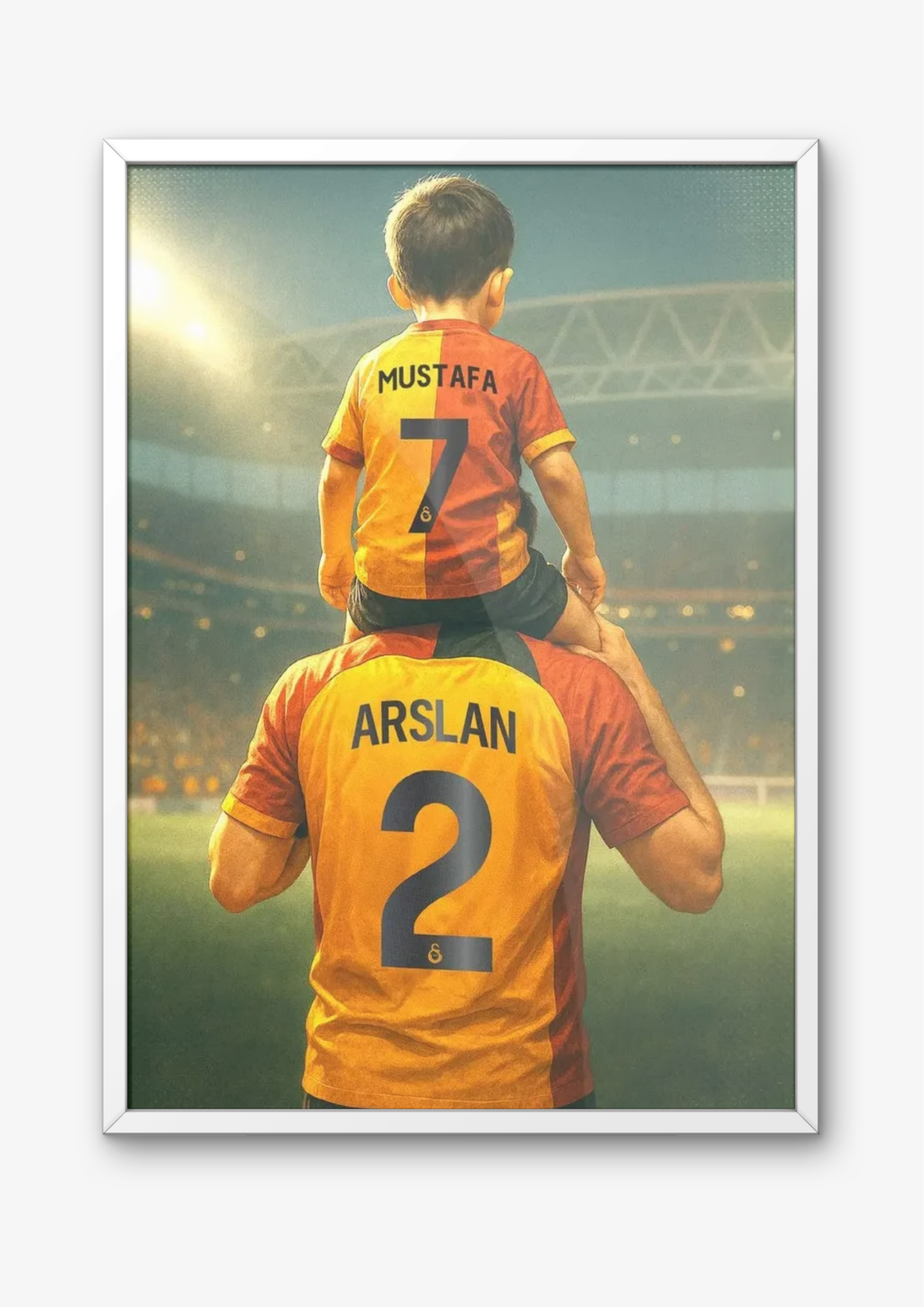 Kişiselleştirilebilir Baba Oğul Galatasaray Posteri - Forma Posterleri No.1