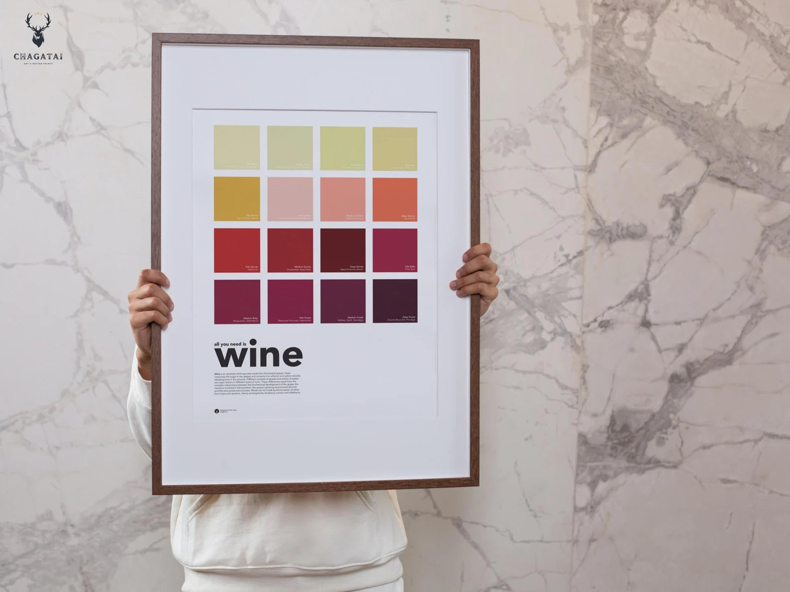Şarap Renkleri Posteri – Wine Color Chart Duvar Dekoru