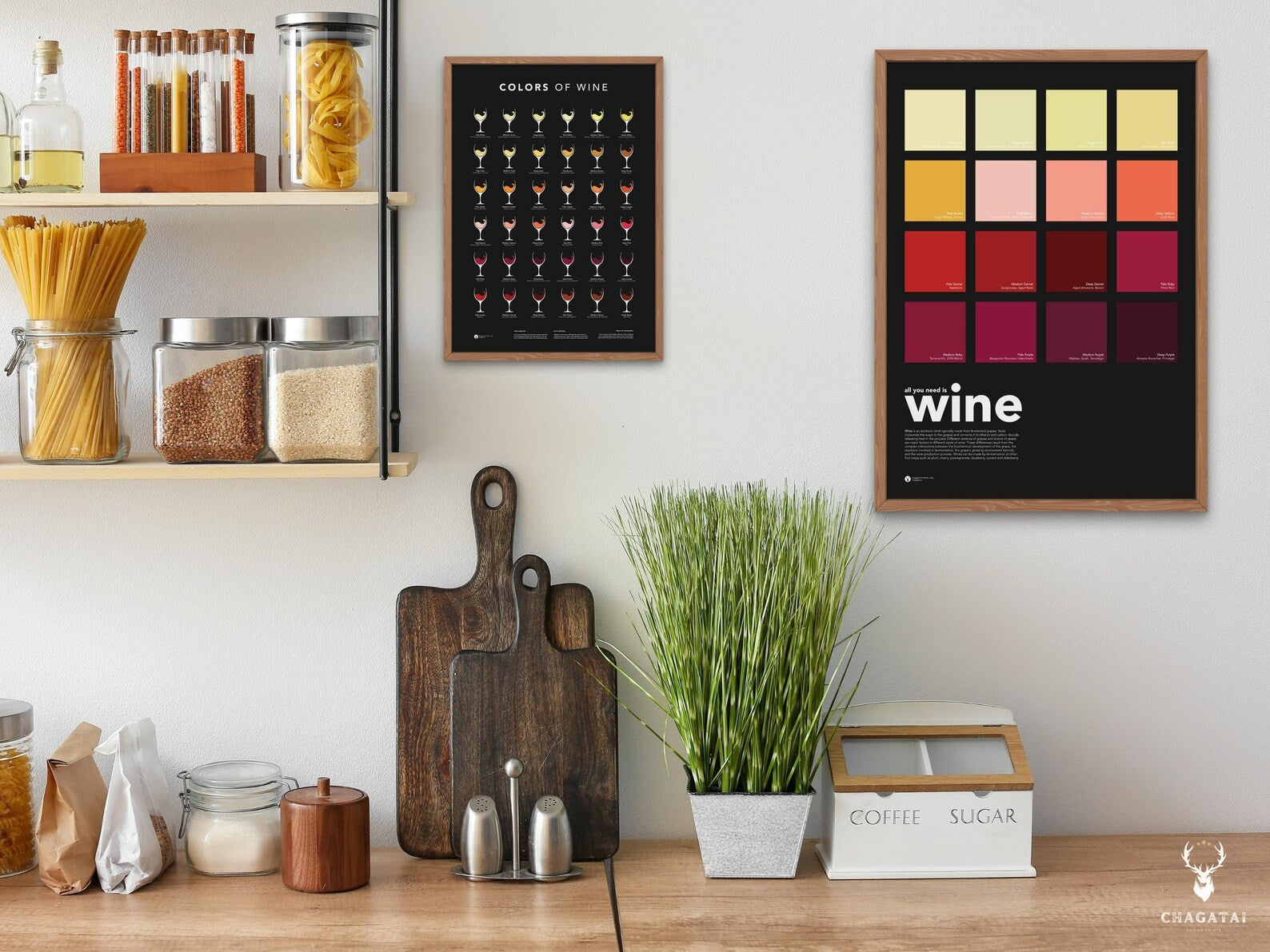 Şarap Renkleri Posteri - Siyah – Wine Color Chart Duvar Dekoru
