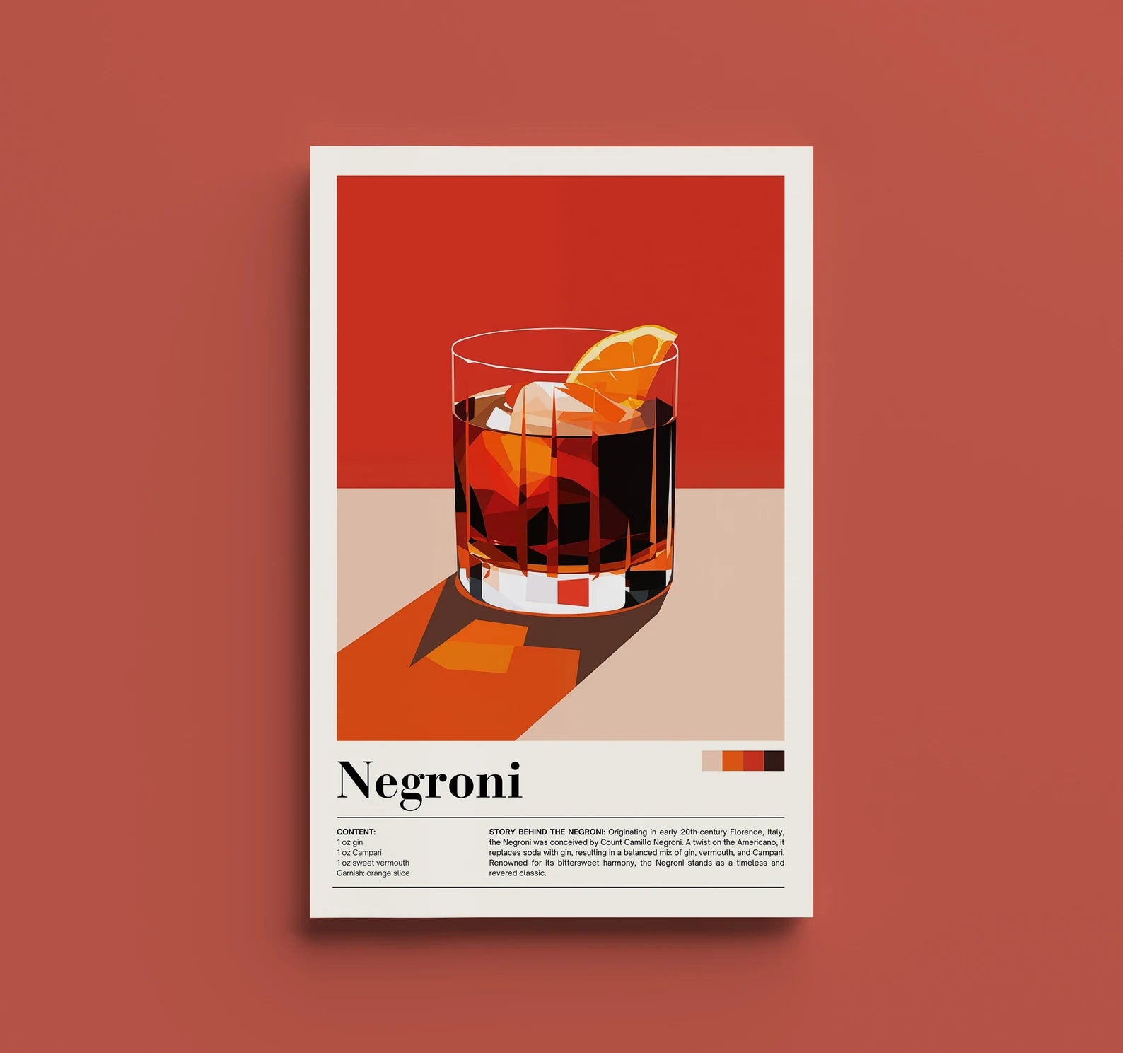 Vintage Negroni Kokteyl Posteri