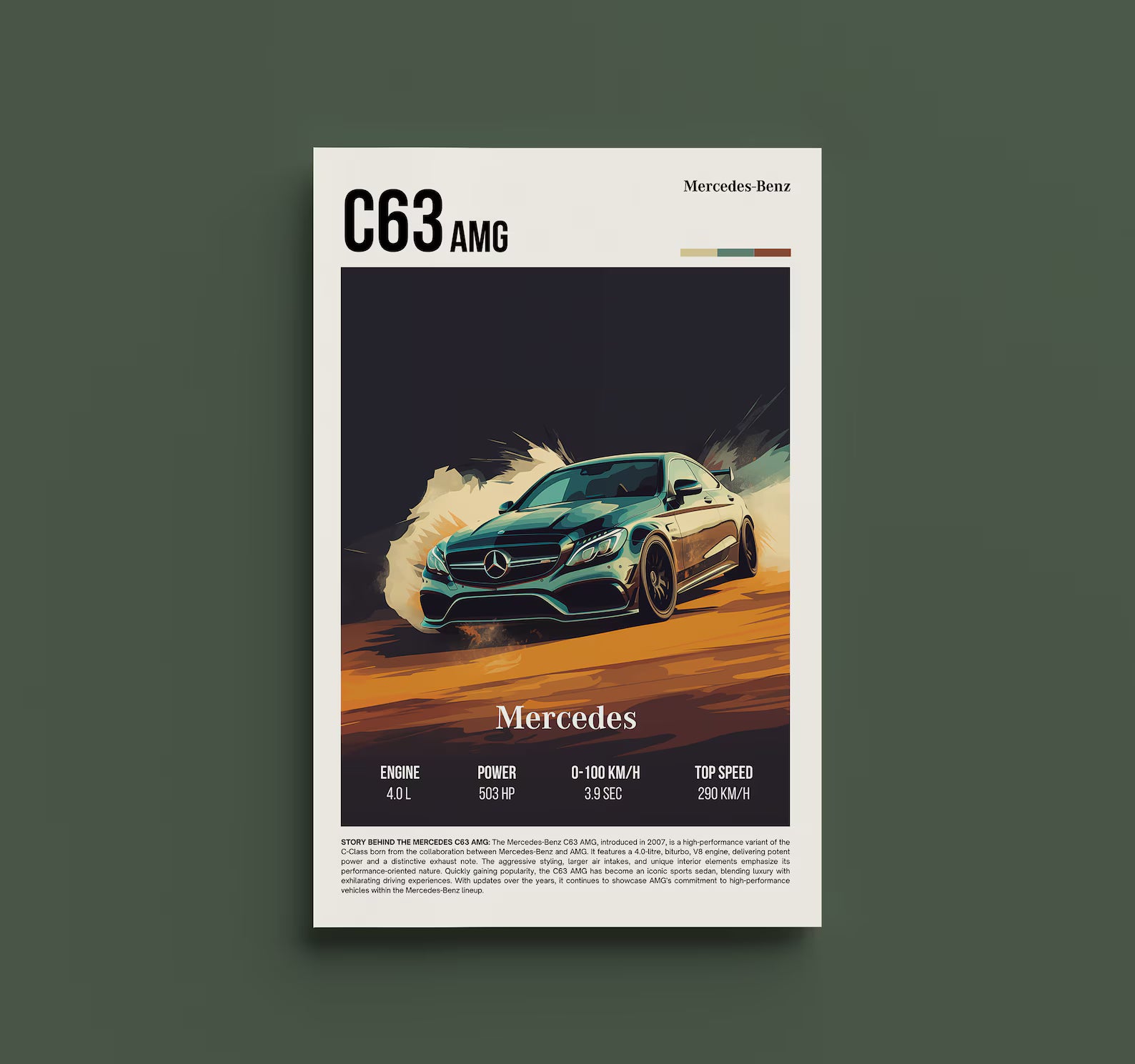 Mercedes C63 AMG Posteri - Araba Posterleri No.10
