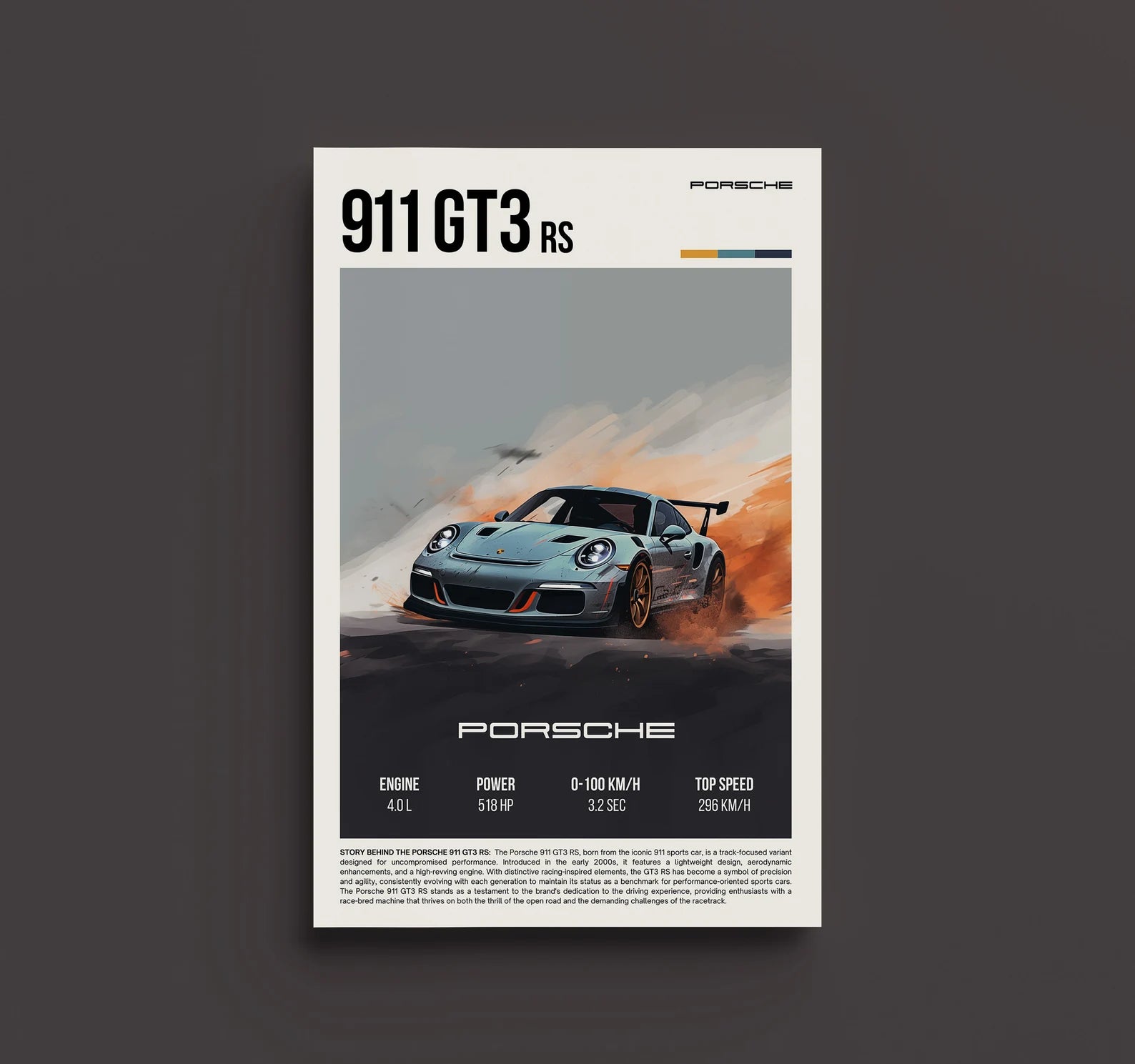 Porsche 911 GT3 RS Posteri - Araba Posterleri No.5