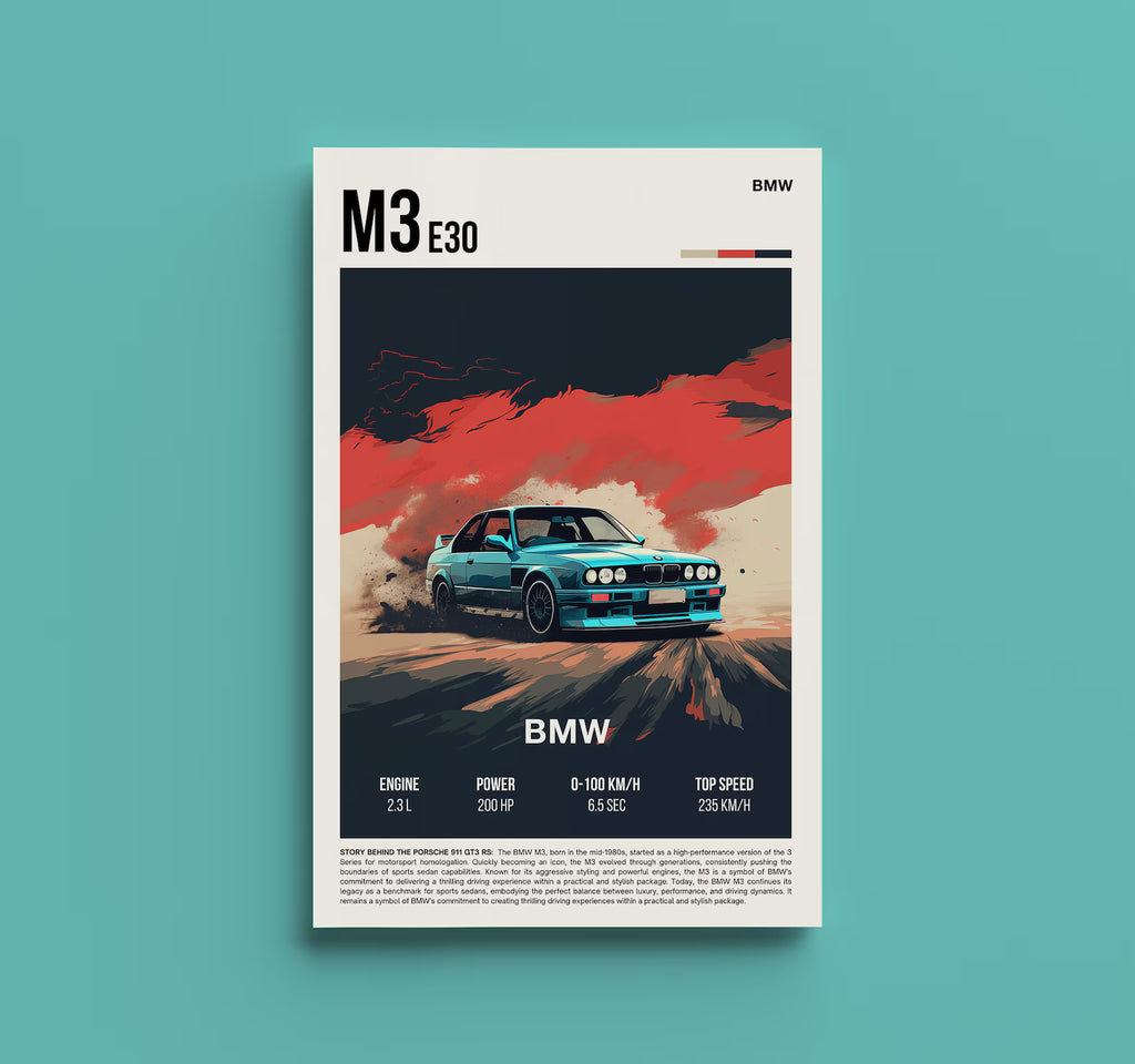 Bmw E30 M3 Posteri - Araba Posterleri No.11