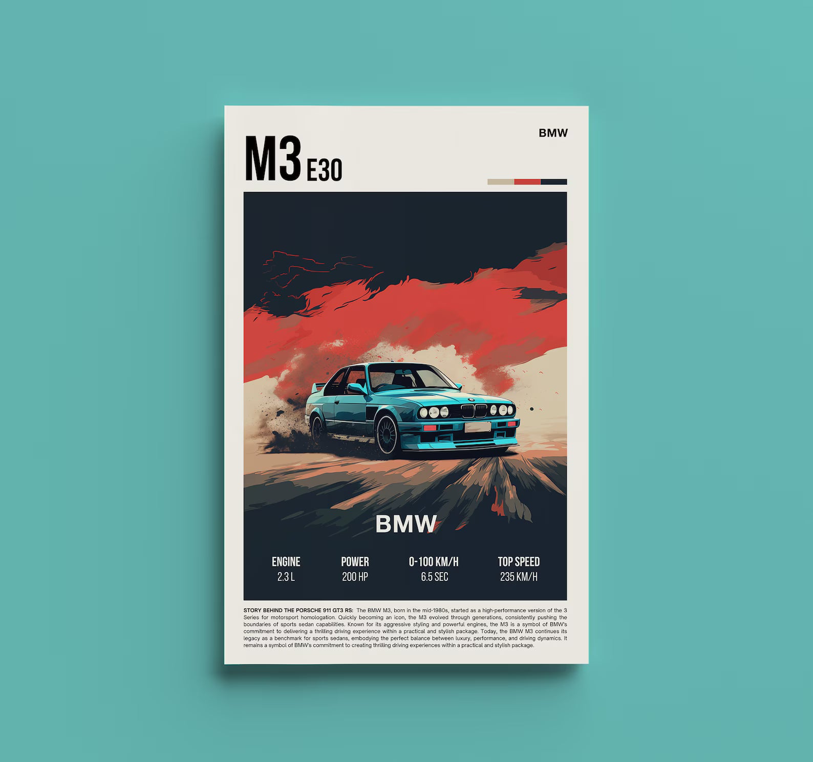 Bmw E30 M3 Posteri - Araba Posterleri No.11