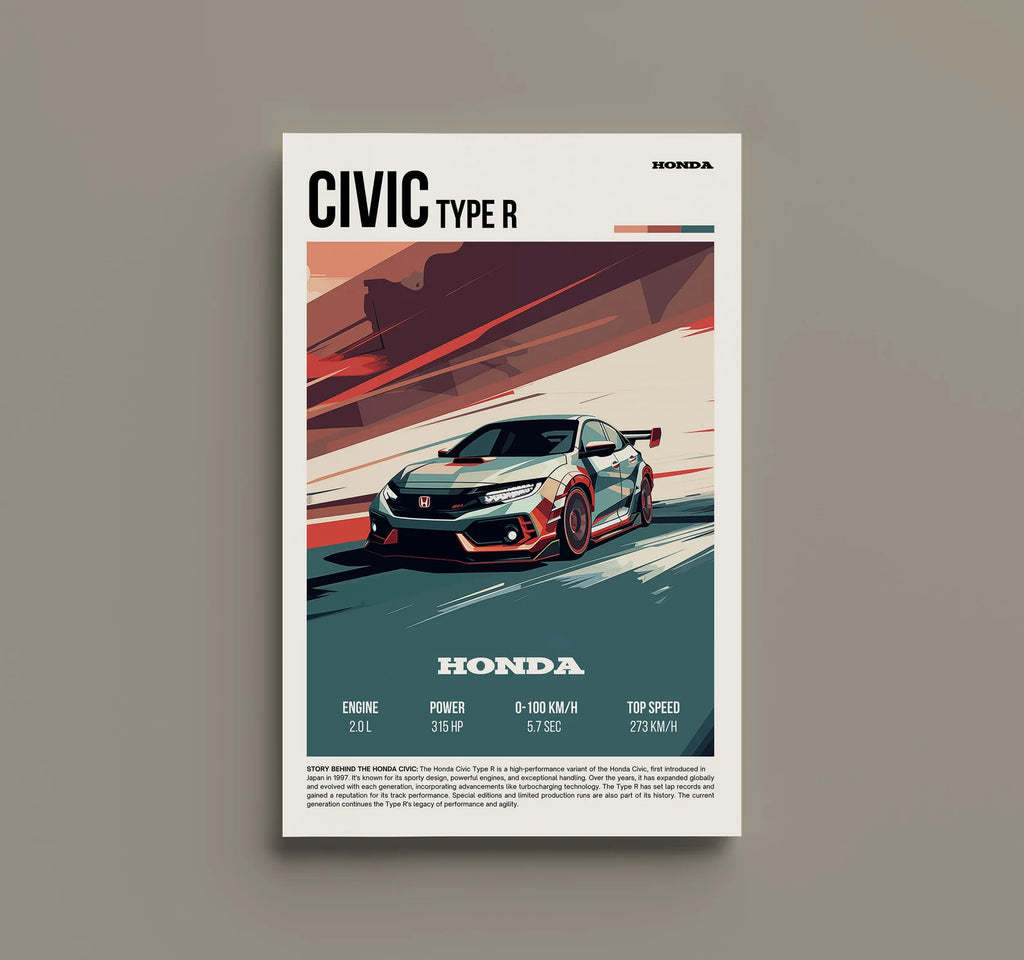 Honda Civic Type-r Posteri - Araba Posterleri No.6