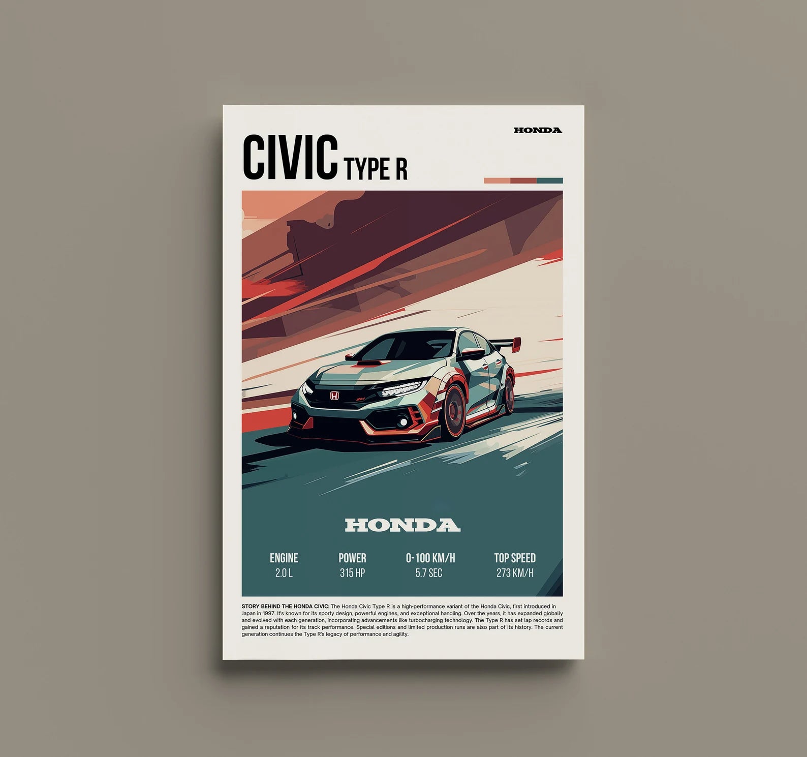 Honda Civic Type-r Posteri - Araba Posterleri No.6