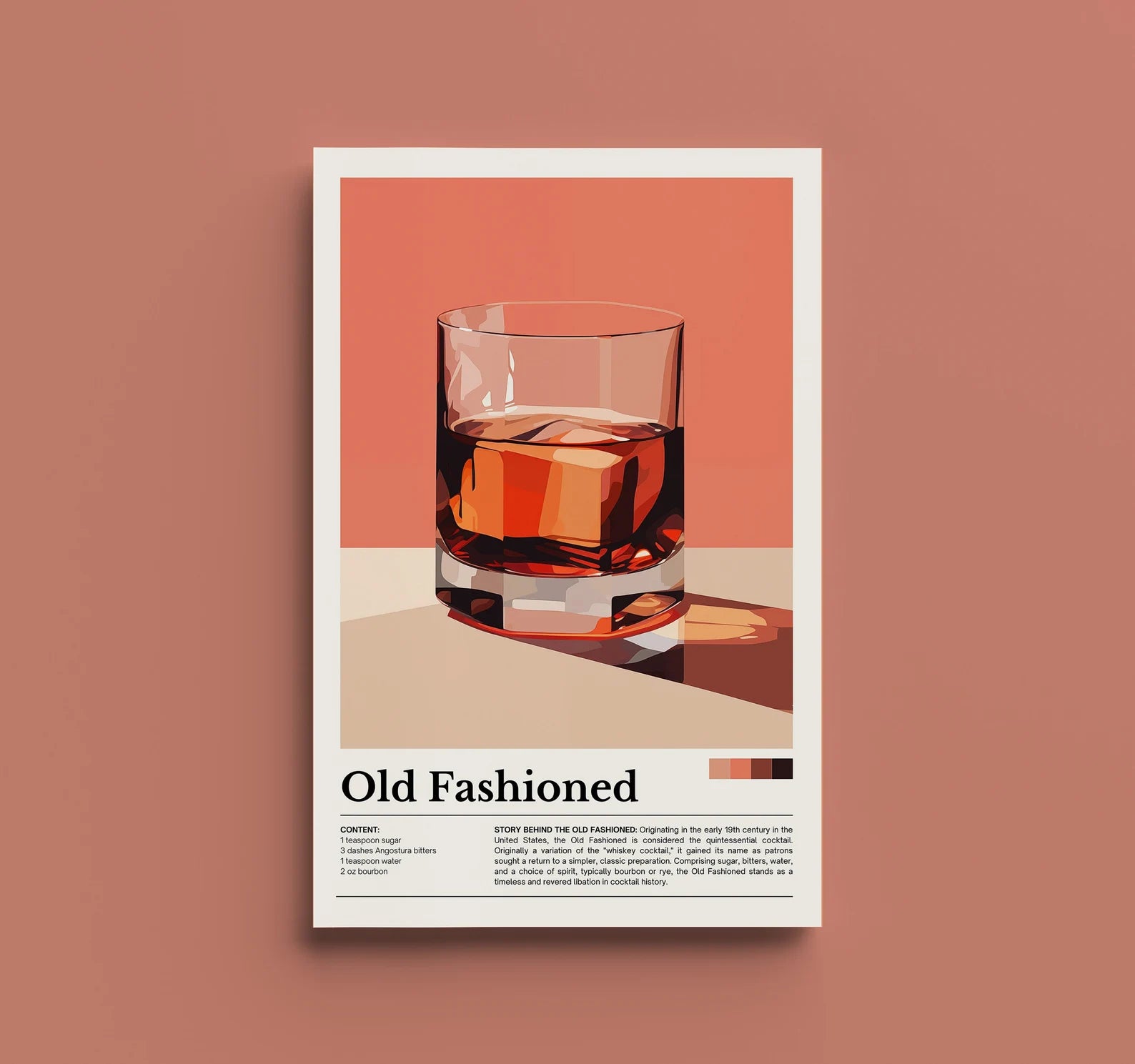 Old Fashioned Kokteyl Posteri