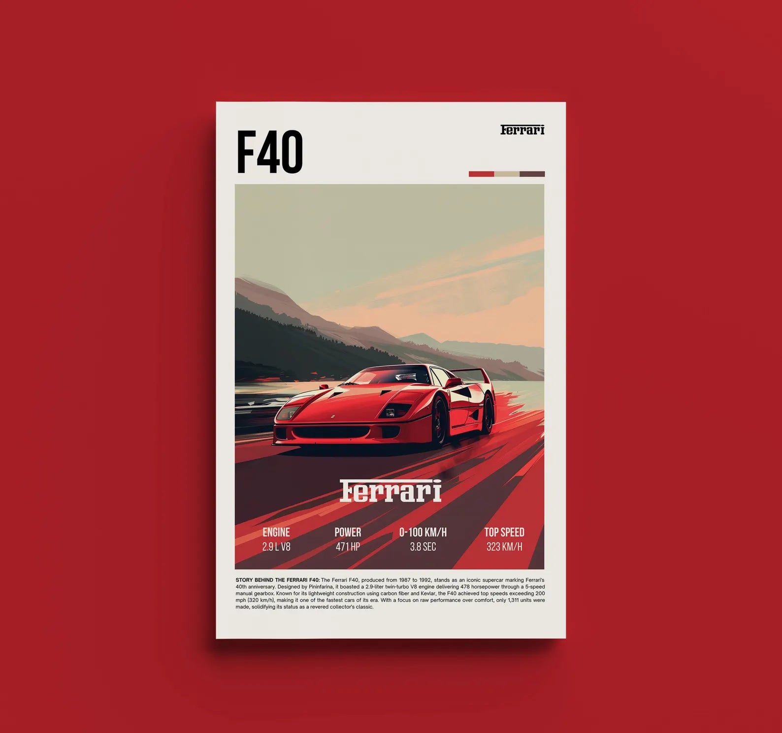 Ferrari F40 Posteri - Araba Posterleri No.4