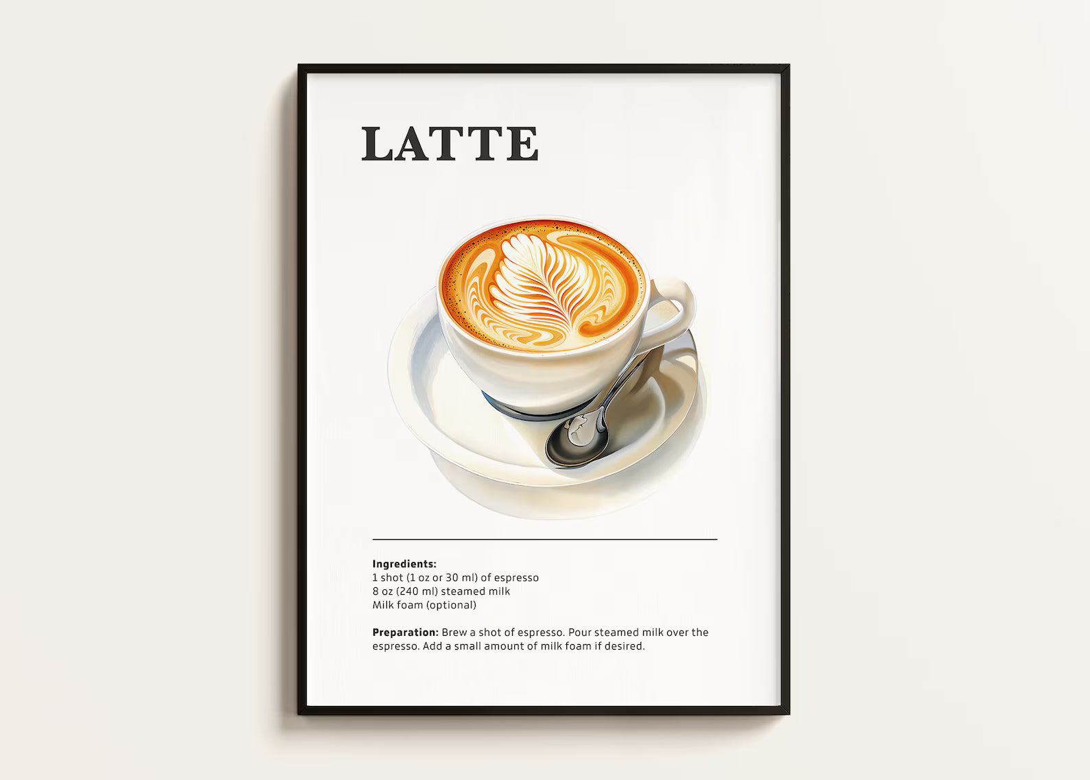 Latte Kahve Posteri - Kahve Posterleri No.7