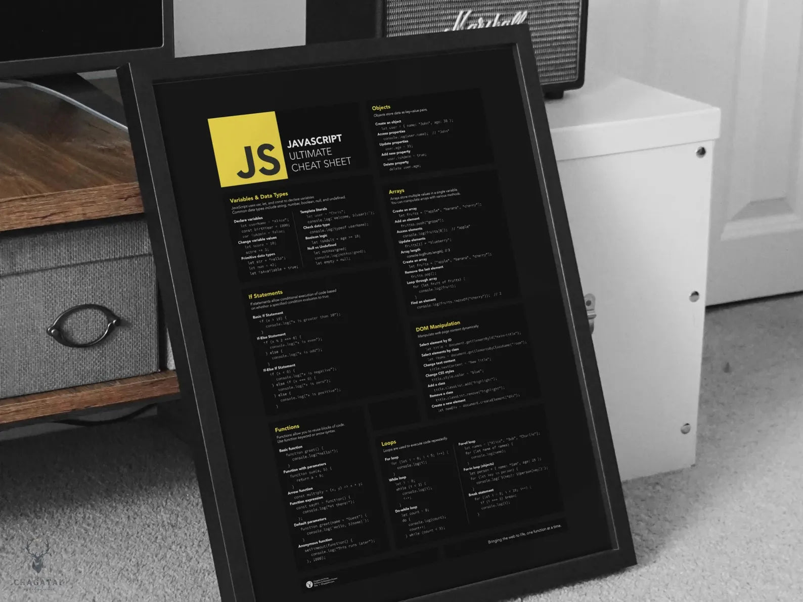 JavaScript Ultimate Cheat Sheet Posteri - Web Geliştiricileri İçin