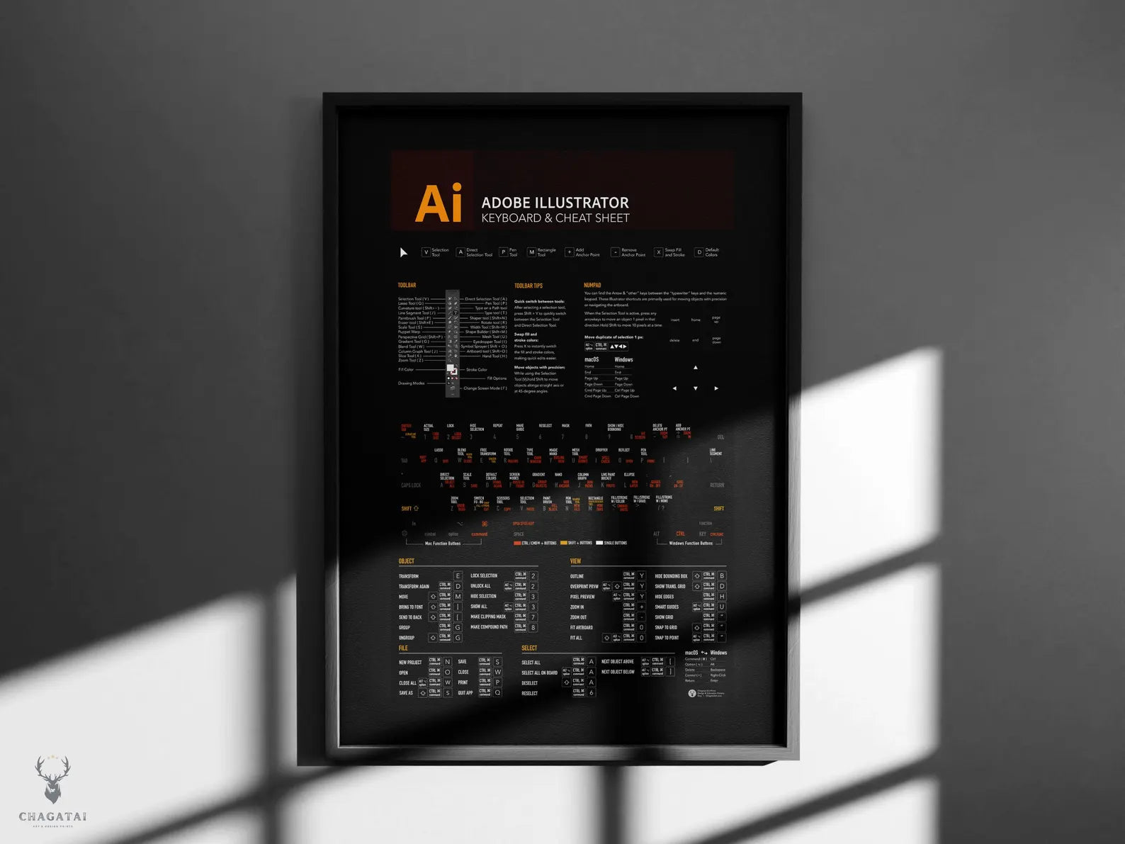 Adobe Illustrator Klavye Kısayolları Posteri - Profesyonel Tasarımcılar İçin
