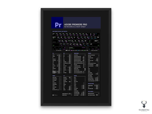 Adobe Premiere Pro Klavye Kısayolları Posteri - Profesyonel Video Editörleri İçin