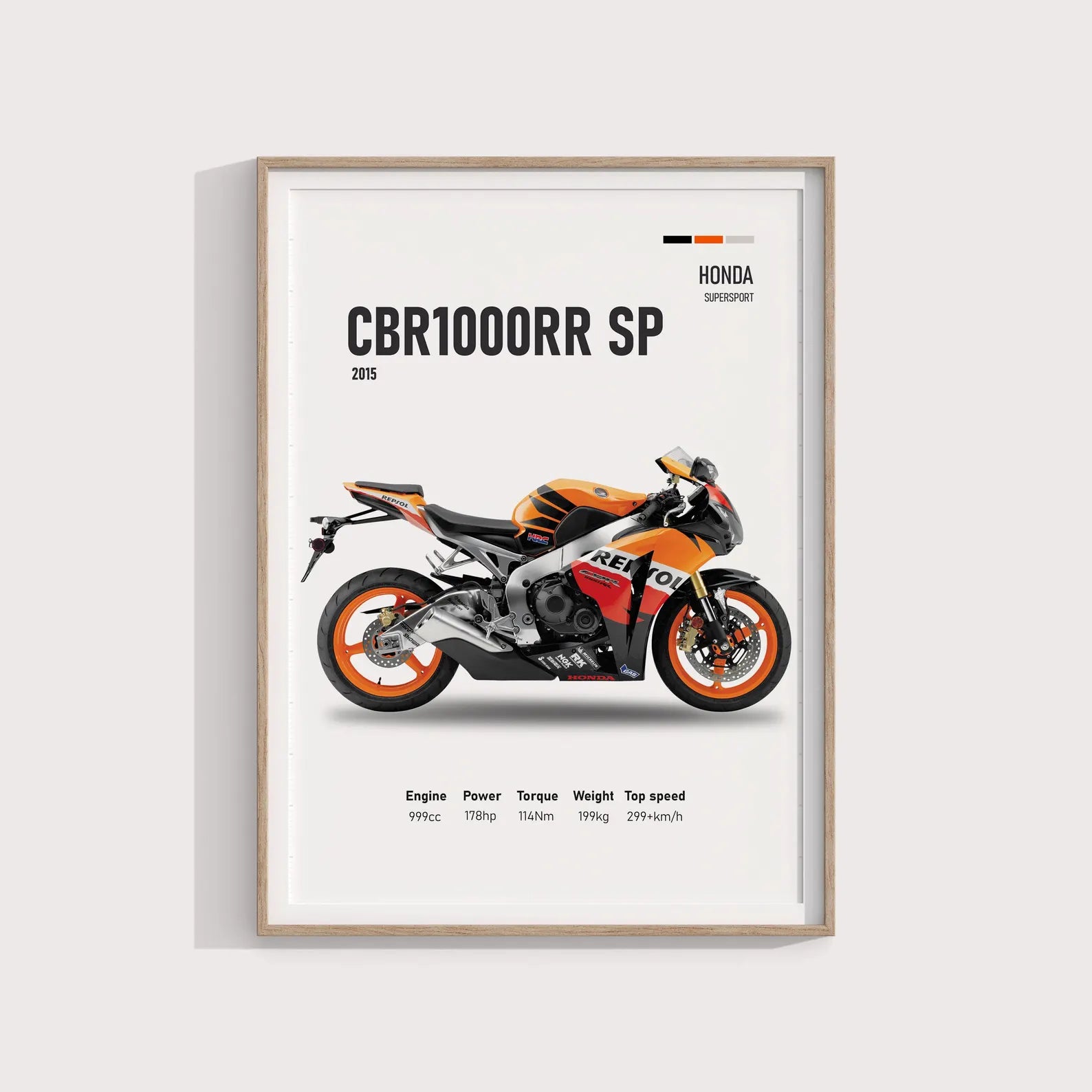 Honda CBR1000RR SP Repsol 2015 Poster - Motor Posterleri No.1