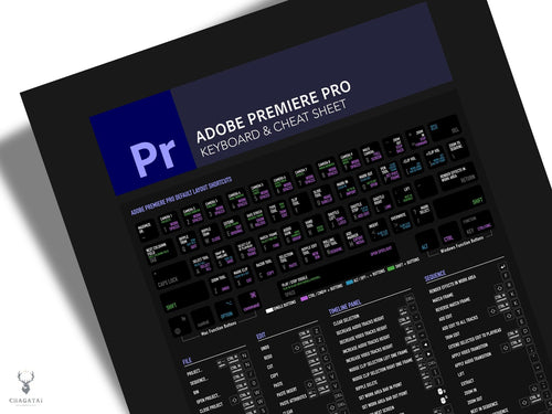 Adobe Premiere Pro Klavye Kısayolları Posteri - Profesyonel Video Editörleri İçin