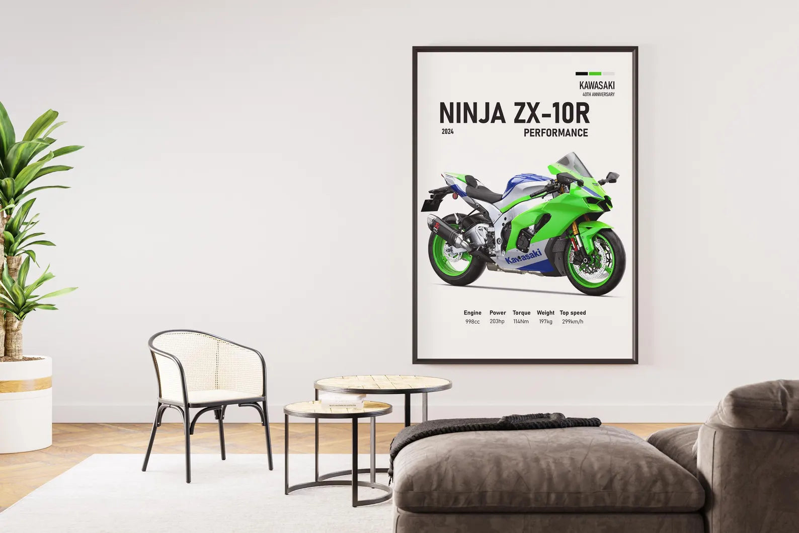 2024 Kawasaki Ninja ZX-10R 40th Anniversary Poster - Motor Posterleri No.29