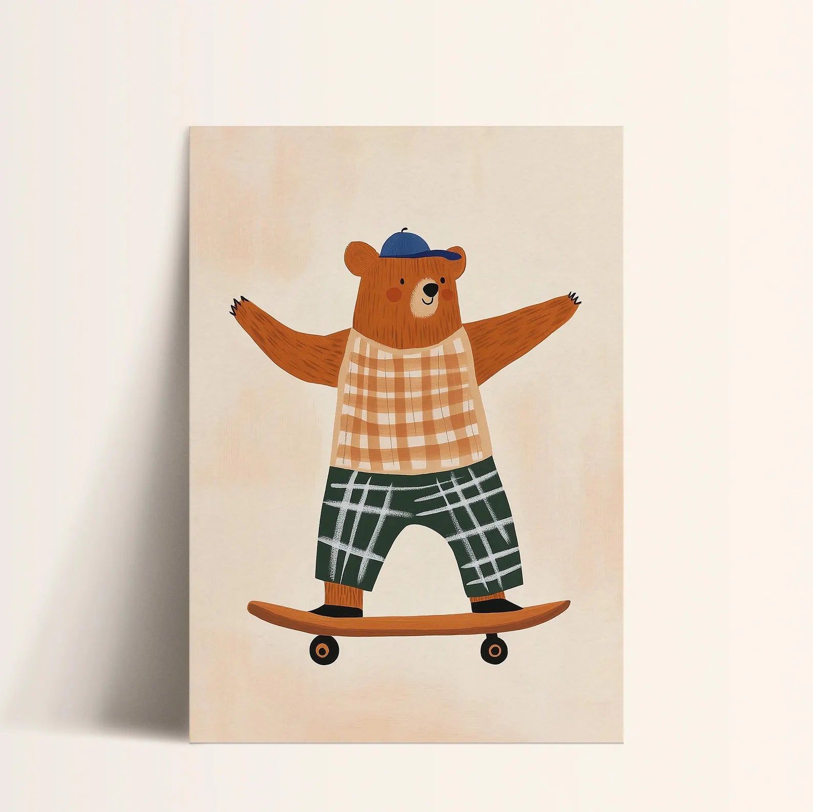Kaykaycı Ayıcık Posteri - Hayvan Temalı Posterler No.8