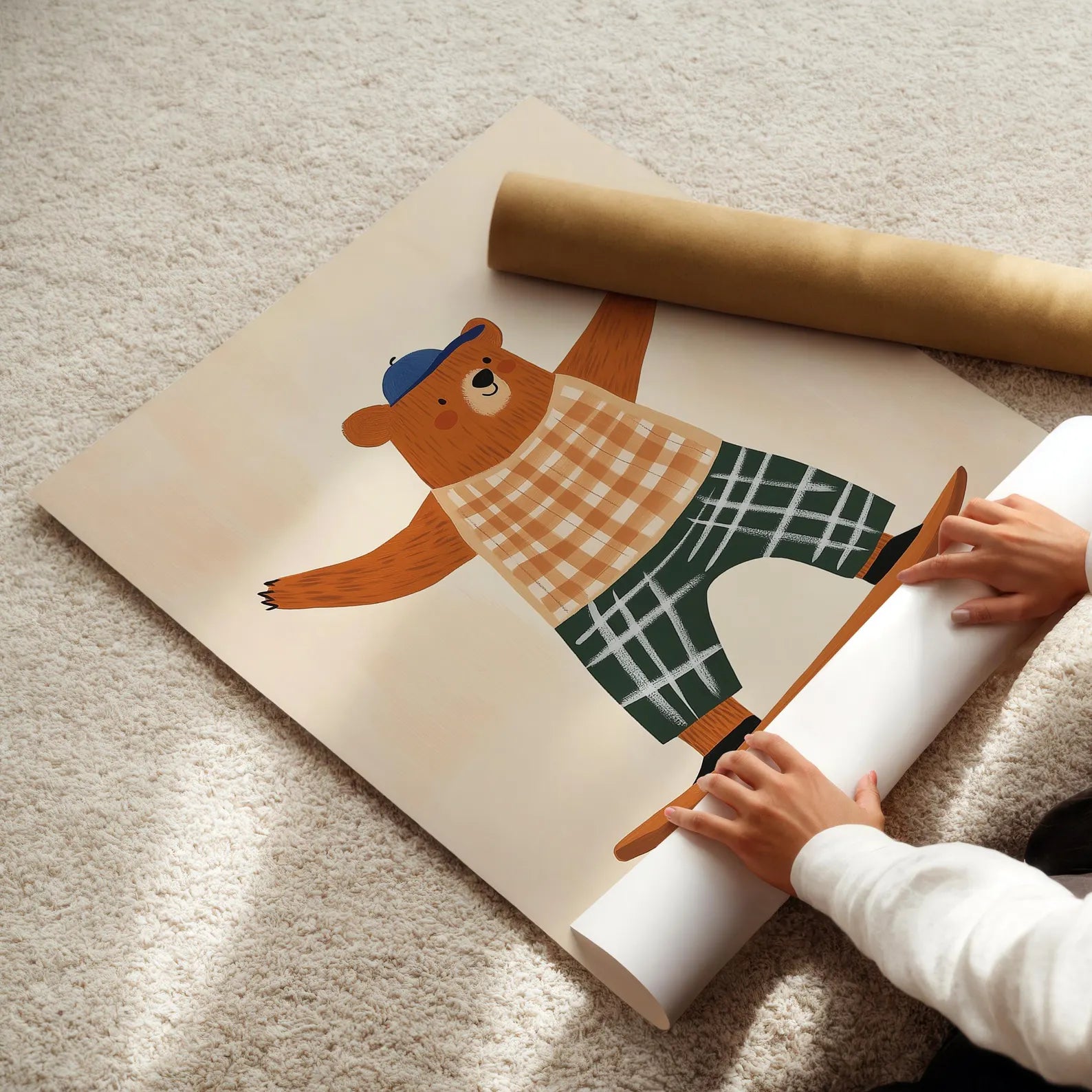 Kaykaycı Ayıcık Posteri - Hayvan Temalı Posterler No.8