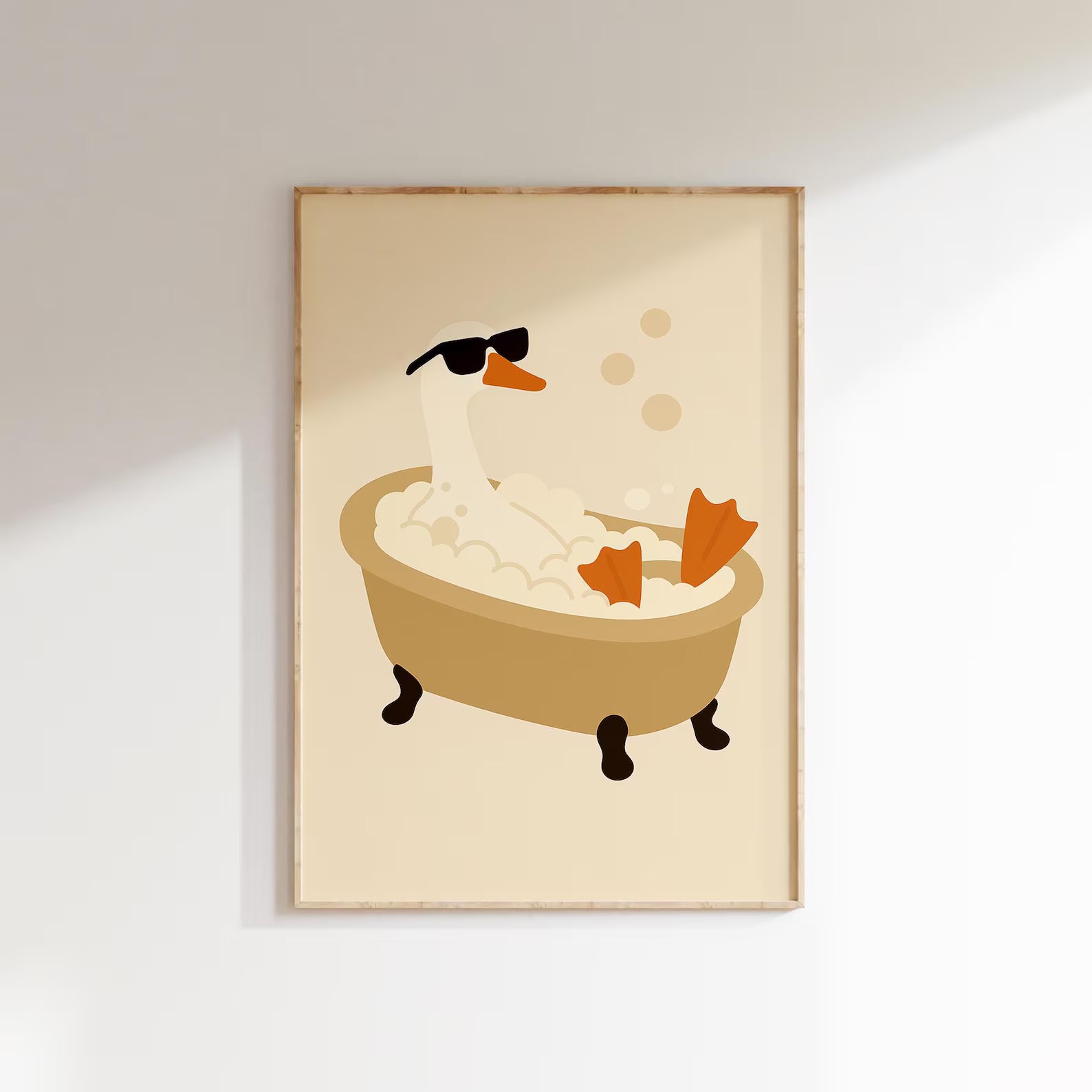 Banyo Yapan Ördek Posteri - Hayvan Temalı Posterler No.6