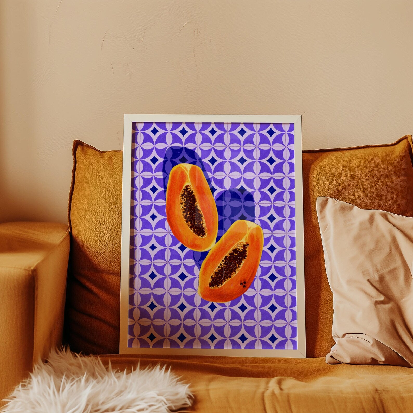 Papaya Meyvesi İllüstrasyon Posteri