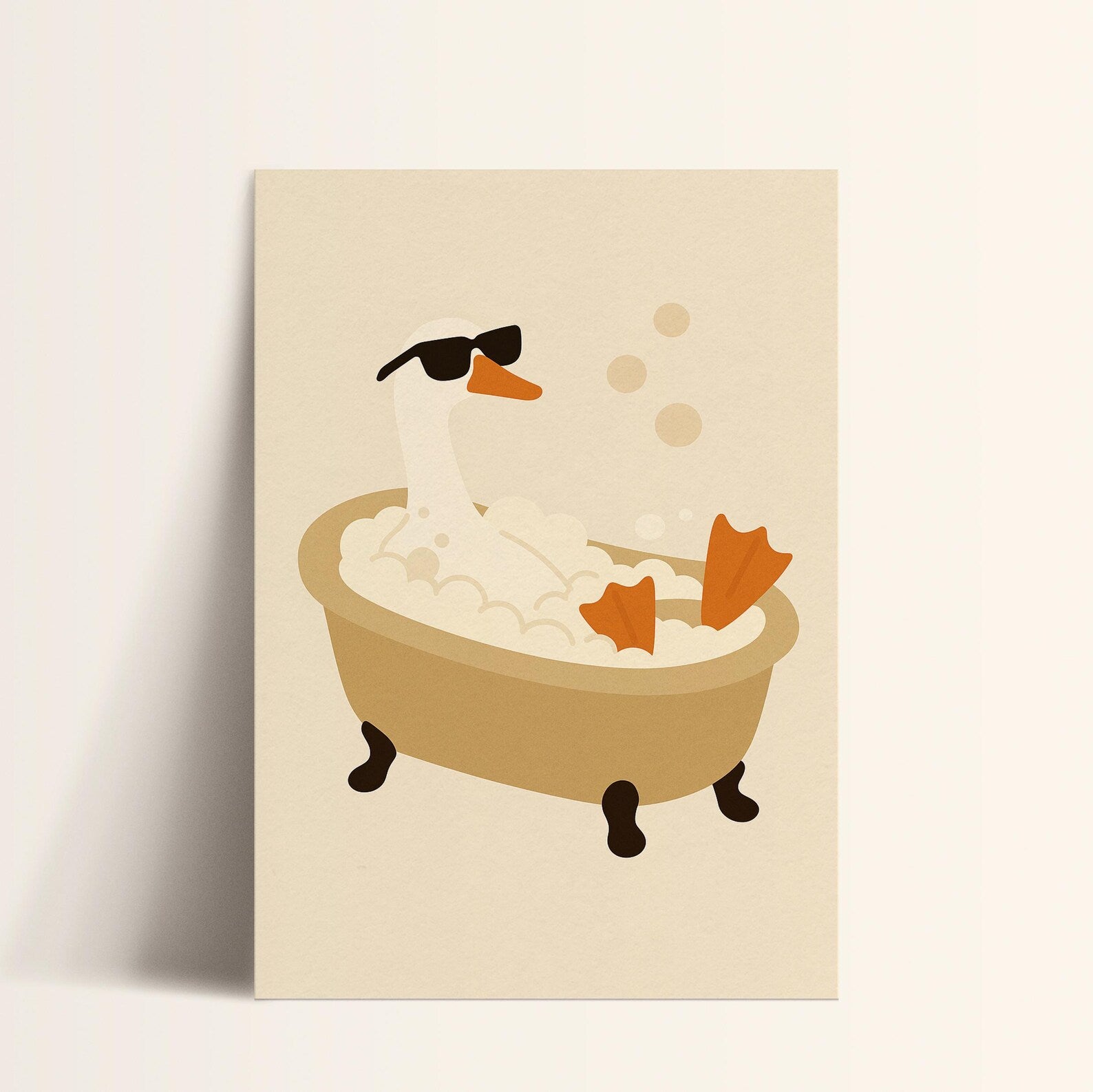 Banyo Yapan Ördek Posteri - Hayvan Temalı Posterler No.6