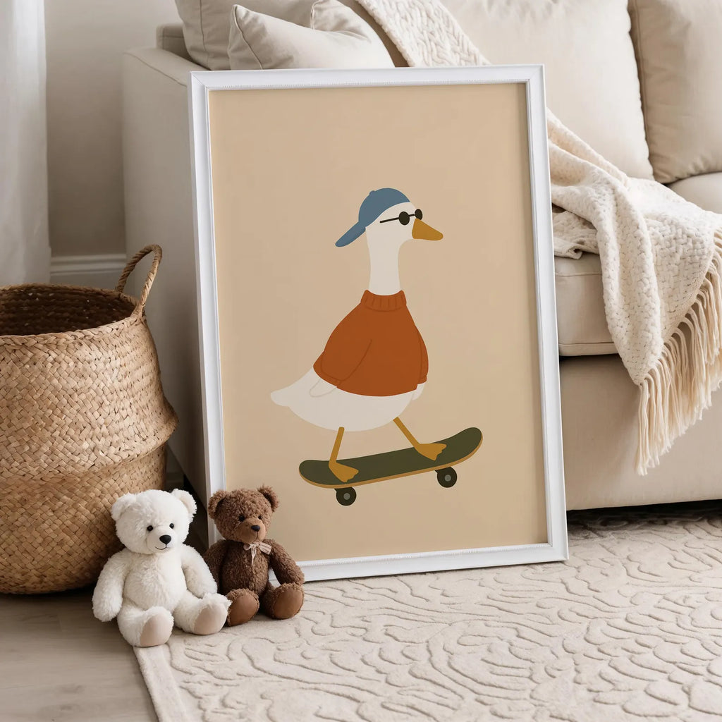 Kaykaycı Ördek Posteri - Hayvan Temalı Posterler No.10