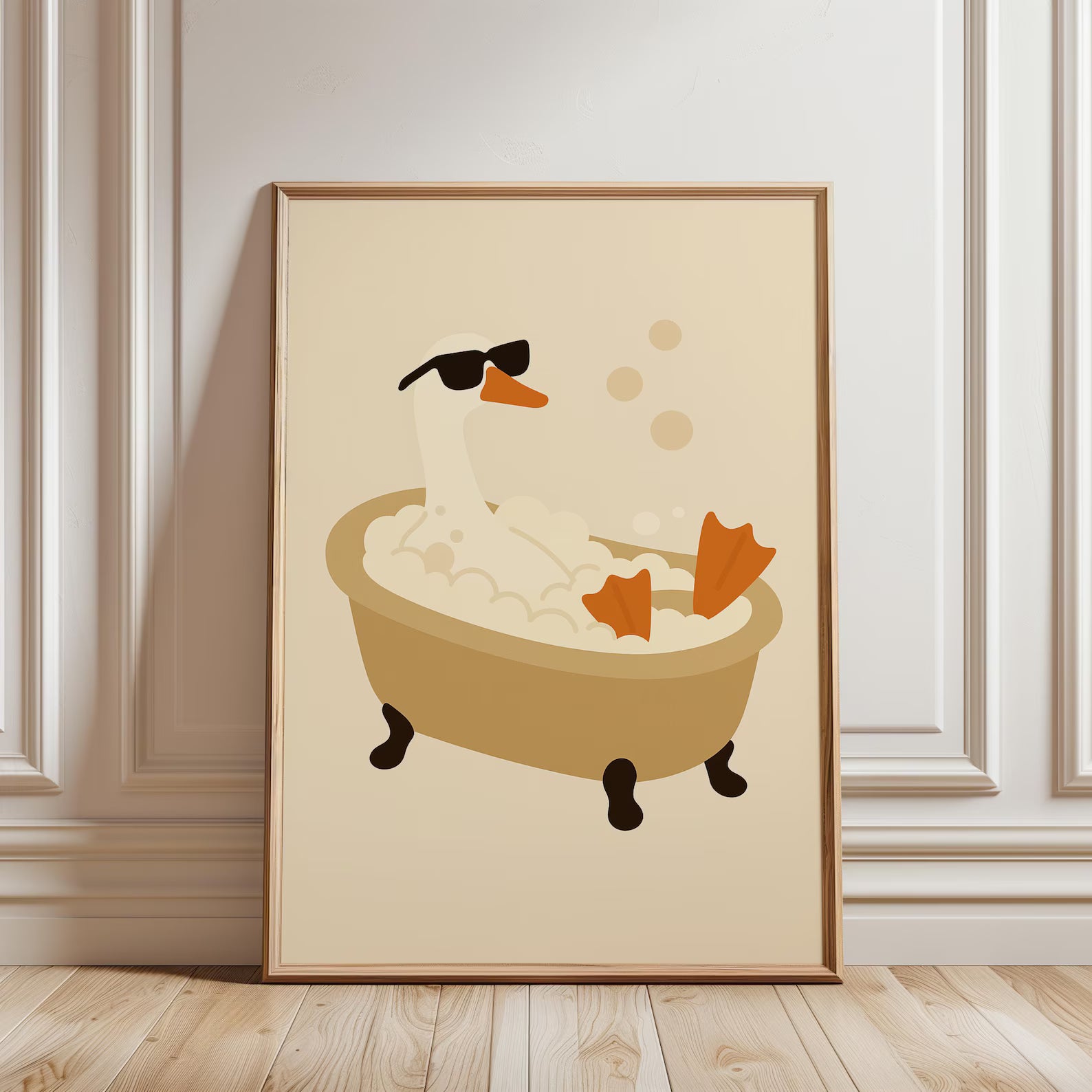 Banyo Yapan Ördek Posteri - Hayvan Temalı Posterler No.6