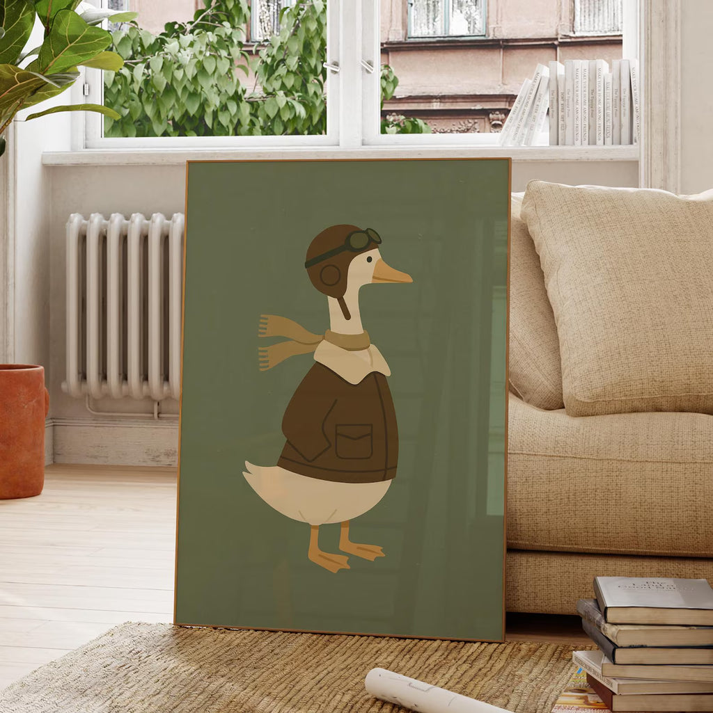 Havacı Ördek Posteri - Hayvan Temalı Posterler No.2