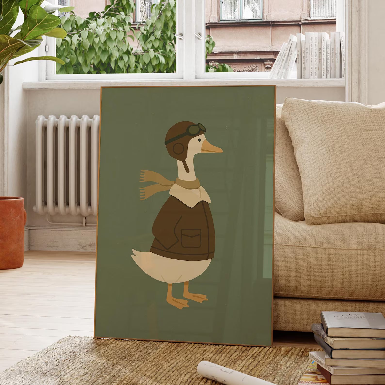 Havacı Ördek Posteri - Hayvan Temalı Posterler No.2