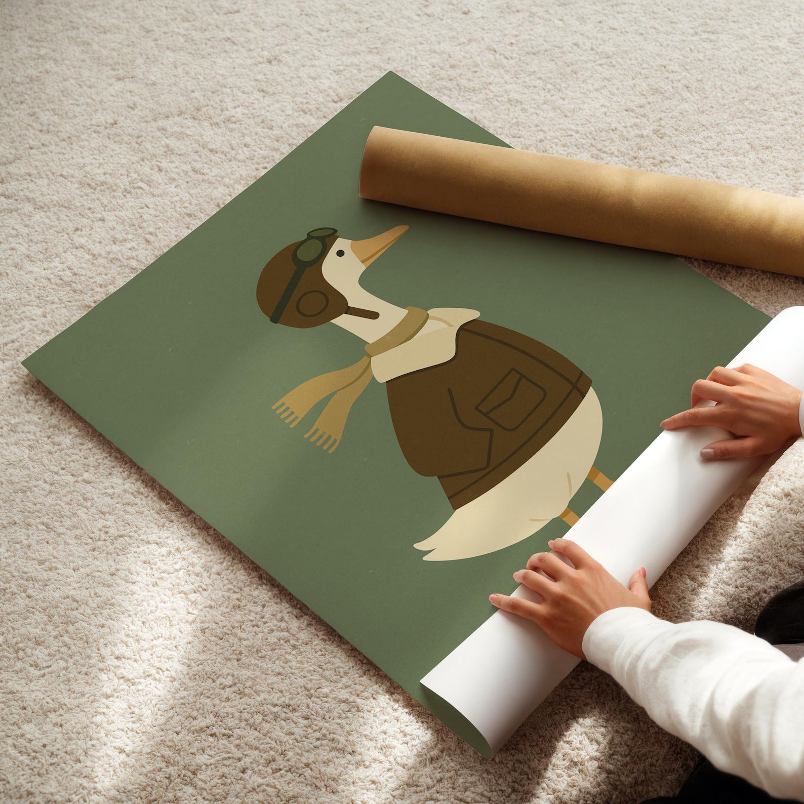 Havacı Ördek Posteri - Hayvan Temalı Posterler No.2