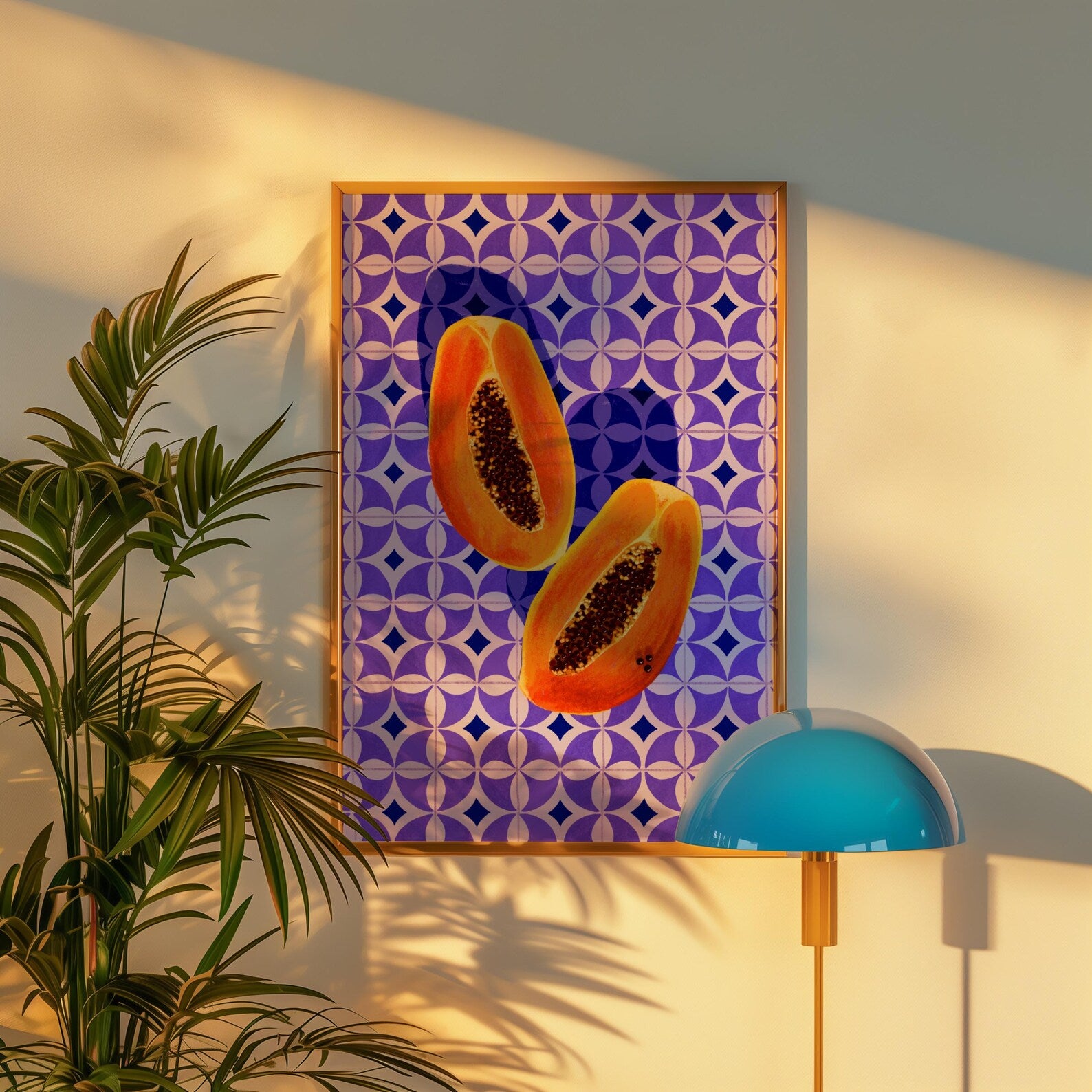 Papaya Meyvesi İllüstrasyon Posteri