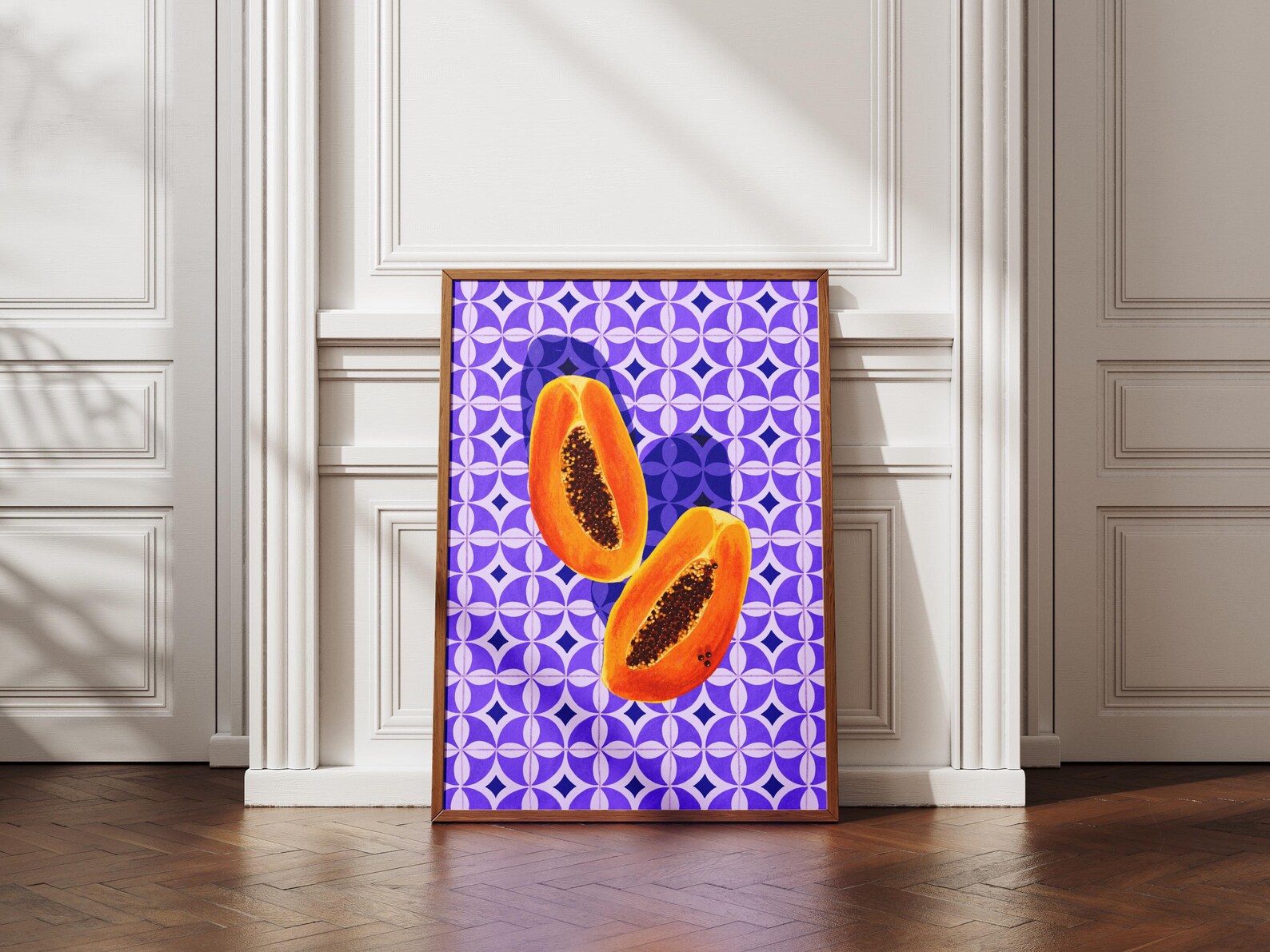 Papaya Meyvesi İllüstrasyon Posteri