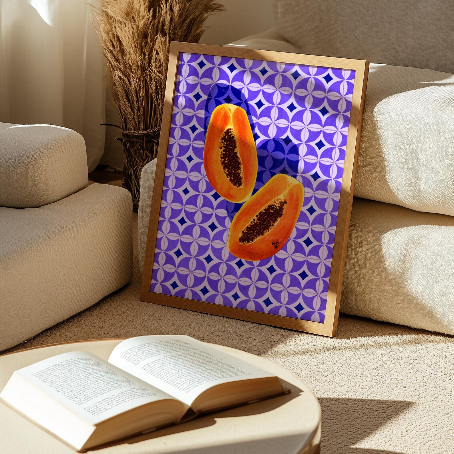 Papaya Meyvesi İllüstrasyon Posteri