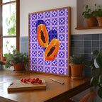 Papaya Meyvesi İllüstrasyon Posteri