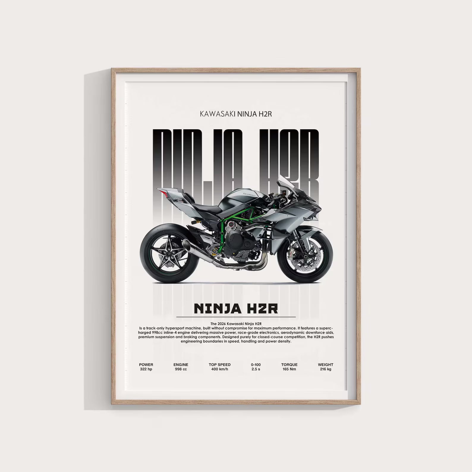 2025 Kawasaki Ninja H2R Poster - Motor Posterleri No.20