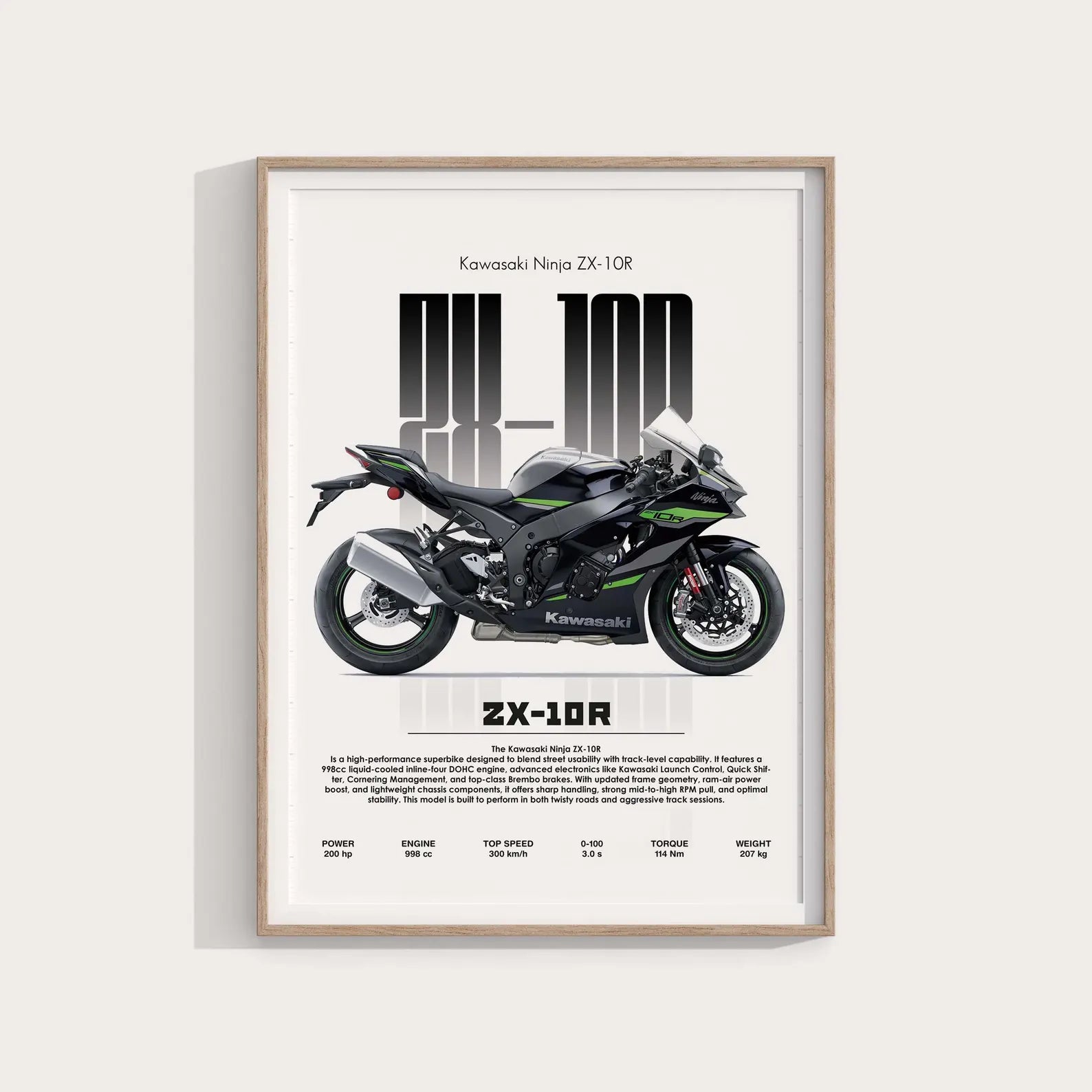 2024 Kawasaki Ninja ZX-10R Poster - Motor Posterleri No.30